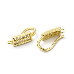 Ganci per orecchini in ottone con zirconi cubici trasparenti&nbsp;ZIRC-R112-03G