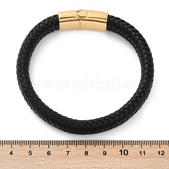 Geflochtene Mikrofaser-Lederbandarmbänder für Frauen und Männer&nbsp;BJEW-D304-05G-02