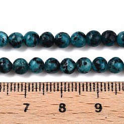 Teñidos naturales blancas abalorios de jade hebras&nbsp;G-T140-4mm-B09