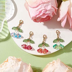 4 pièce de décorations suspendues en verre et acrylique&nbsp;HJEW-TA00265