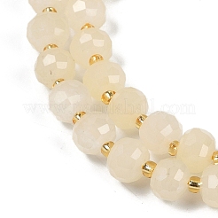 Naturels teints en blanc perles de jade brins&nbsp;G-H057-A20-02