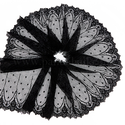 Tissu de tulle en maille de polyester à motif de fleurs&nbsp;DIY-WH0308-323A