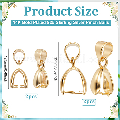 4 pz. 2 stili 925 ganci per punteruolo da ghiaccio in argento sterling&nbsp;STER-ME0001-28