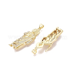 Pendentifs religieux en laiton sertis de micro-pavés de zircone cubique transparente&nbsp;KK-N287-46E-G