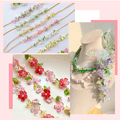 500 kit per la creazione di gioielli con foglie e fiori&nbsp;DIY-SC0031-74