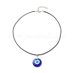 3 pz 3 collane con ciondolo a lume di malocchio di dimensioni 17-7/8 con cordini cerati per le donne&nbsp;NJEW-JN03954