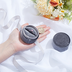 Runde Samt-Verpackungsboxen für Fingerringe&nbsp;CON-SC0001-20