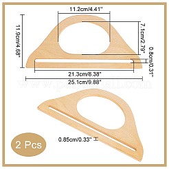 Taschengriffe aus Holz in D-Form&nbsp;FIND-WH0135-77A