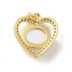 Pendentifs avec zircon cubiques à micro-pavés en laiton&nbsp;KK-B059-43G