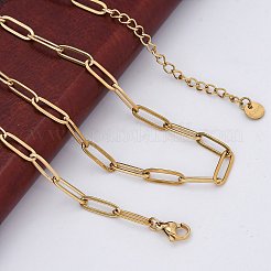 Collares de cadena con clip de acero inoxidable 304&nbsp;NJEW-U026-12G
