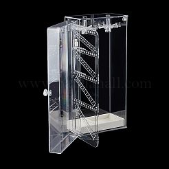 Rechteckige Schmuck-Organizer-Aufbewahrungsbox aus Kunststoff mit 24 Haken&nbsp;OBOX-WH0001-06