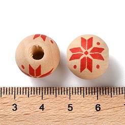 Cuentas europeas de madera impresas&nbsp;WOOD-Z002-08I