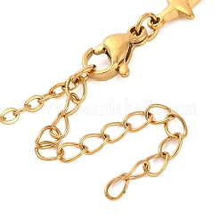 Collar de cadena de eslabones cruzados de acero inoxidable 304 con revestimiento iónico (IP)&nbsp;NJEW-K249-06G-01