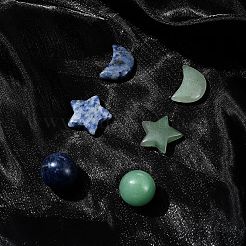 Luna y estrella curativas de piedras preciosas naturales y adornos redondos&nbsp;AJEW-FS0001-12A