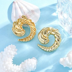 Orecchini pendenti da donna in ottone placcato a cremagliera&nbsp;EJEW-C125-23B-G