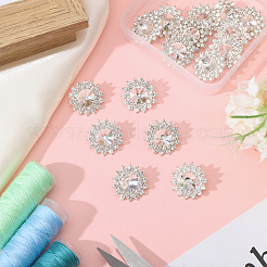 16 Stück Legierungs-Strass-Ösenknöpfe&nbsp;BUTT-MA0001-07