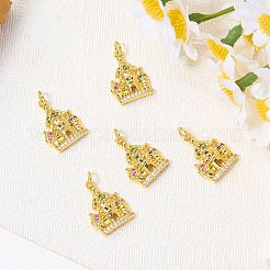 5pcs latón micro pavé colgantes de circonita cúbica&nbsp;KK-SZ0007-96A
