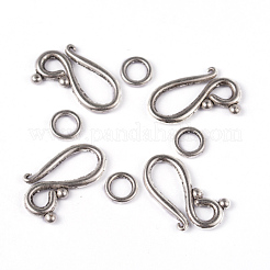 Crochet en argent tibétain et fermoirs fermoirs S&nbsp;LS-LF1277Y