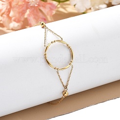 Bracelets à breloques en acier inoxydable 304 avec placage ionique (IP)&nbsp;BJEW-P345-12G
