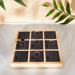 Présentoir à anneaux en bois à 9 fente&nbsp;RDIS-WH0001-05