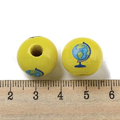 Gedruckte europäische Holzperlen&nbsp;WOOD-L020-D13
