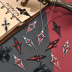 16 Stück 8 Farben Legierung Strass Kreuz Anhänger&nbsp;ENAM-YW0008-03