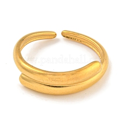 Anillo de puño abierto con derivación de acero inoxidable 304 con revestimiento iónico (IP) para mujer&nbsp;RJEW-A043-16G