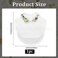 Colletto staccabile in poliestere ricamato con fiori&nbsp;AJEW-WH20006-242A