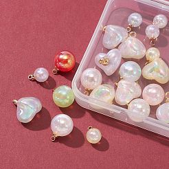 24 pièces 3 styles pendentifs acryliques placage irisé arc-en-ciel&nbsp;OACR-FS0001-30