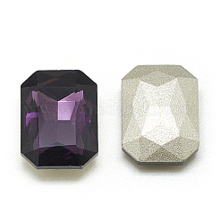 Cabochons en verre avec strass de dos avec point&nbsp;RGLA-T079-8x10mm-16