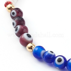 Chakra evil eye lampwork con cuentas correas móviles&nbsp;HJEW-JM00434