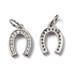 Micro en laiton cz ouvrent la zircone cubique breloques de chaussure de cheval&nbsp;ZIRC-L018-13P