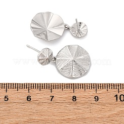 Flache runde Messing baumeln Ohrstecker&nbsp;EJEW-R025-25P