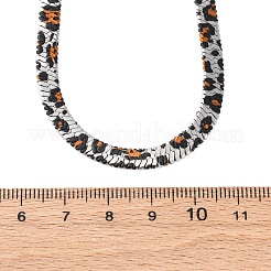 Colliers à chaîne serpent plate en acier inoxydable 304 à imprimé léopard pour femmes&nbsp;NJEW-A044-02B-P-01