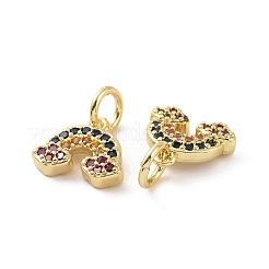Breloques en laiton avec zircone cubique de micro pave&nbsp;KK-E068-VF178