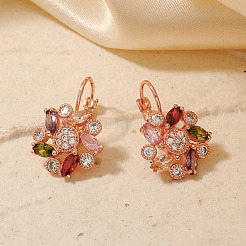 Orecchini a cerchio in ottone con fiori chic&nbsp;FW7002
