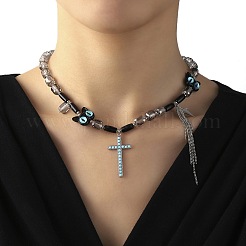 Vetro collane di perline&nbsp;NJEW-K259-04