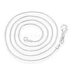 Collier chaîne serpent ronde en laiton avec fermoirs pinces de homard&nbsp;MAK-ZX002-02B-S