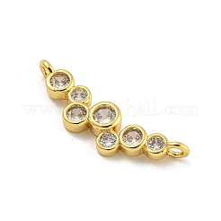 Connecteur rond plat en laiton plaqué avec pavé de zircones cubiques&nbsp;KK-G513-10G