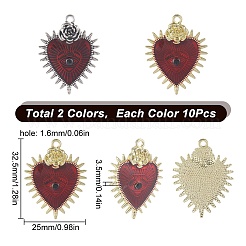 20 pz 2 colori ciondoli in lega di smalto&nbsp;ENAM-SC0003-84