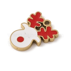 Weihnachtsthema Ionenbeschichtung (IP) 304 Edelstahl Emaille Anhänger&nbsp;STAS-Z083-09G-05