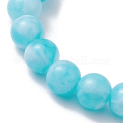 4 Uds. Conjunto de pulseras elásticas con cuentas redondas de jade de imitación acrílica de 4 colores&nbsp;BJEW-JB10150