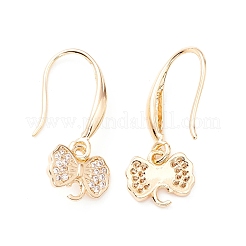 Ganci per orecchini in ottone con micro pavé di zirconi con placcatura a cremagliera&nbsp;KK-D069-10G-RS