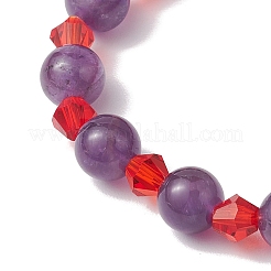 Halloween-Stretcharmbänder aus natürlichem Amethyst und Glasperlen&nbsp;BJEW-JB10701