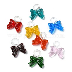 8pcs 8 Farben transparente Glasanhänger&nbsp;GLAA-CJ0002-83
