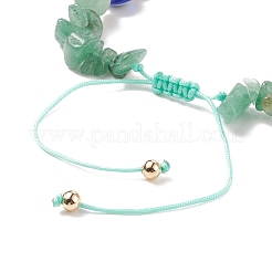 Chip di avventurina verde naturale e braccialetto di perline intrecciate in resina malocchio&nbsp;BJEW-JB08495-07
