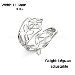 Ausgehöhlte verstellbare Manschettenringe aus 304 Edelstahl mit Wikingerknoten&nbsp;FS-WG1B4E7-01