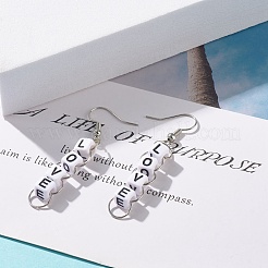 Orecchini pendenti con perline con lettera d'amore a cubo acrilico&nbsp;EJEW-JE04832
