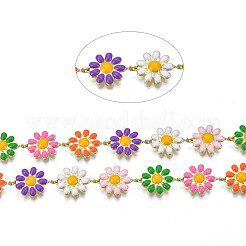 Chaînes à maillons de fleurs en laiton&nbsp;CHC-N018-098B