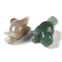 Figurine di leoni marini intagliati in pietre preziose naturali miste&nbsp;DJEW-M015-08